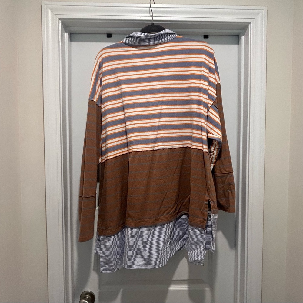 Davi & Dani Mixed Print Collared Button Up Shirt - image 2